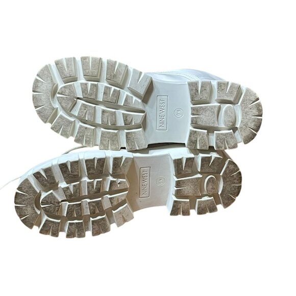 Nine West Womens White Chunky Lace-Up Combat Boots Size 9M - Picture 7 of 15